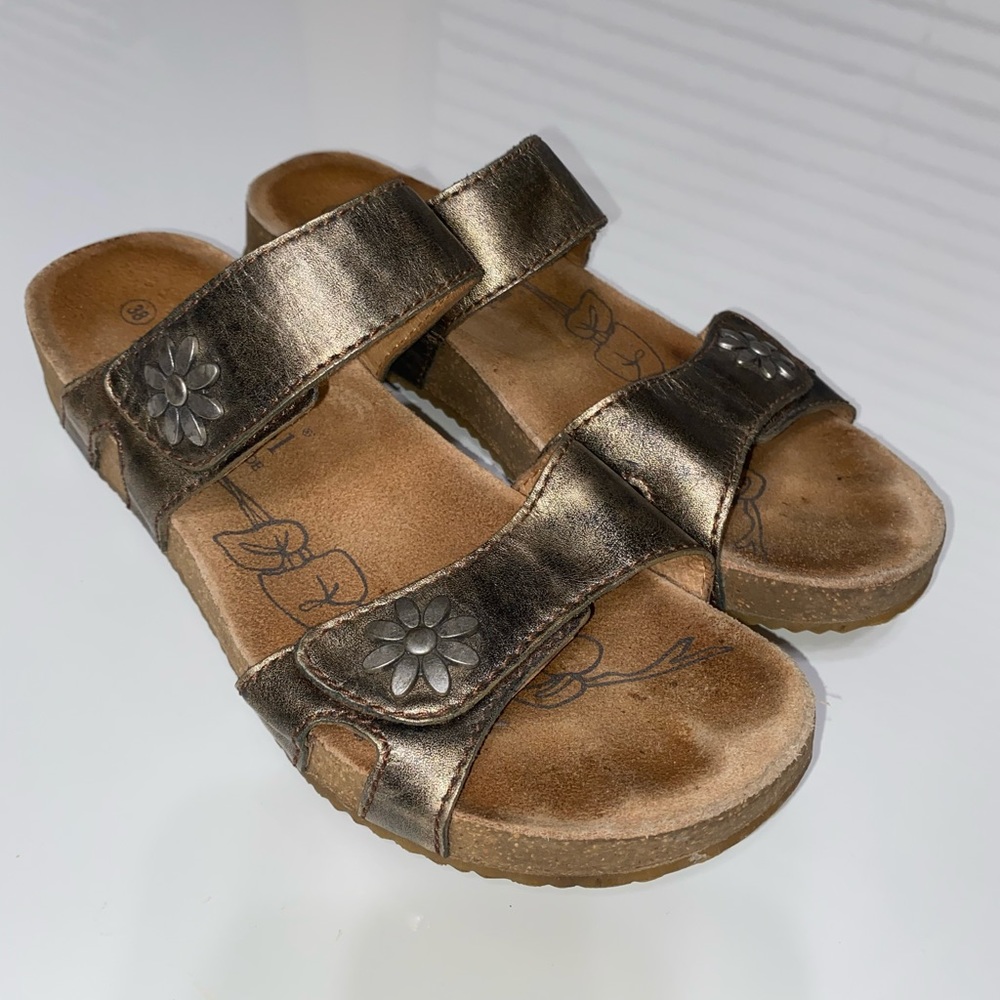 🔴4 for $25🔴 JOSEF SEIBEL Tonga Leather Slide Sandals - Picture 5 of 9